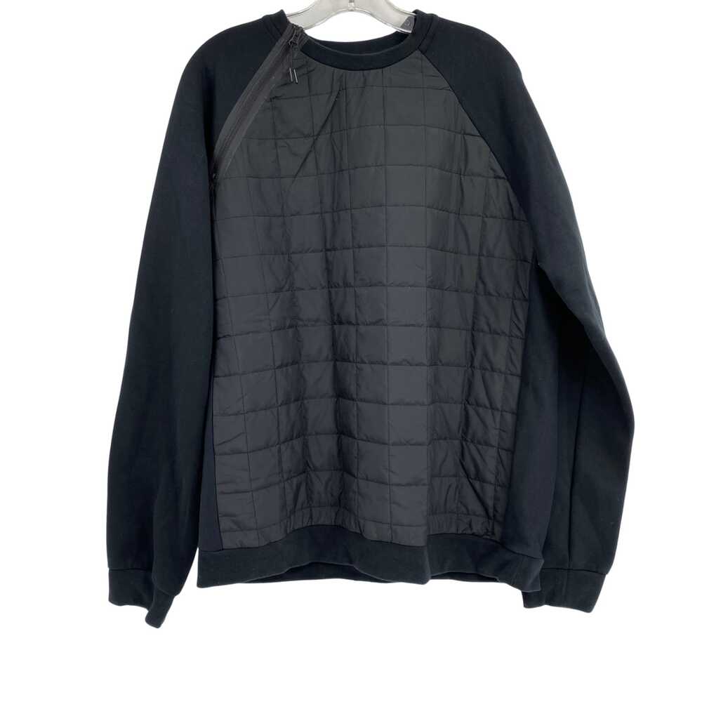 Nike Black Quilted Pullover Sweatshirt | Size L